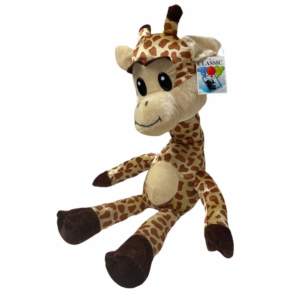 Giraffe Plush Toys Collectible Safari Zoo Stuffed Animal Soft Brown Cream Tan